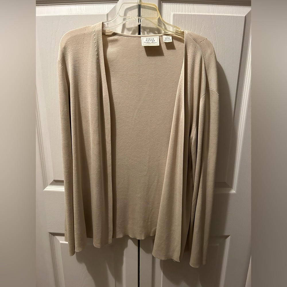 Vintage Field Manor silk cardigan, size LG